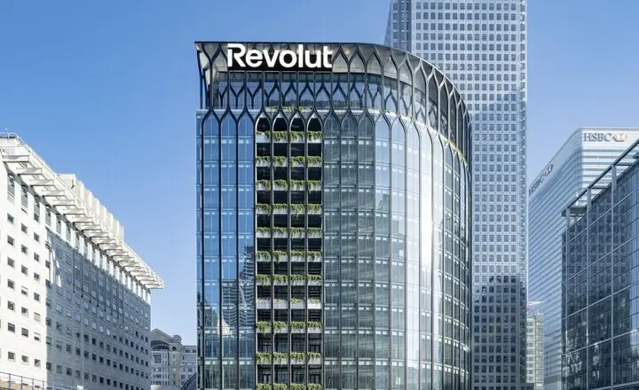 Así son las nuevas oficinas centrales de Revolut en Reino unido.