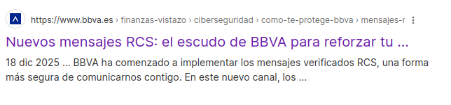 Anuncio de mensajes RCS de BBVA