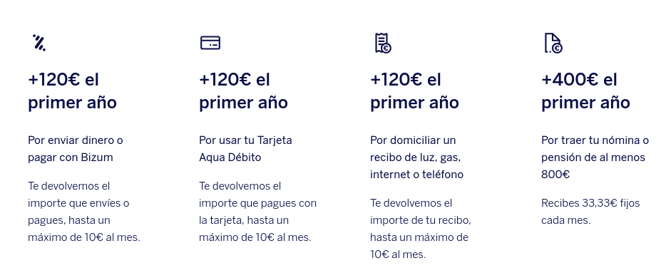 Bloques para obtener los 760 euros de la Cuenta Online BBVA
