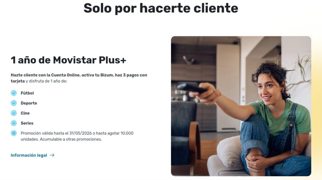 Movistar Plus+ Gratis durante 1 año