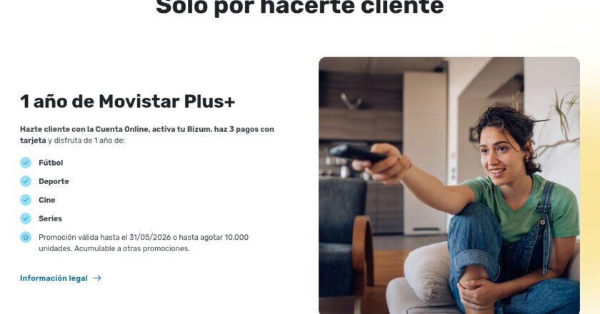 Un año de Movistar Plus+ gratis con la Cuenta Online de CaixaBank.