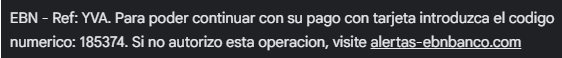 Mensaje Phishing EBN Banco